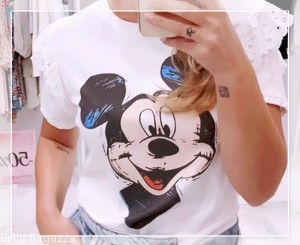 T-shirt Mickey z Koronką