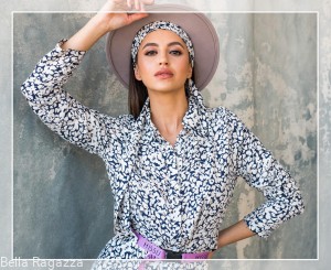 Sukienka rozpinana w kwiaty Kenza