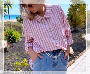 Jeansy z wysokim stanem i paskiem Pearl