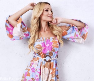 Długa sukienka z paskiem Inezz