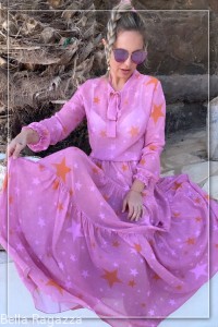 Sukienka maxi z szyfonu w gwiazdy CHLOE