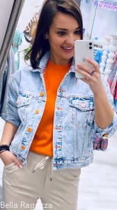 Kurtka jeansowa ORANGE