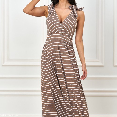 Sukienka Maxi Summer Stripes Beige