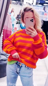 Sweter w pasy PINK